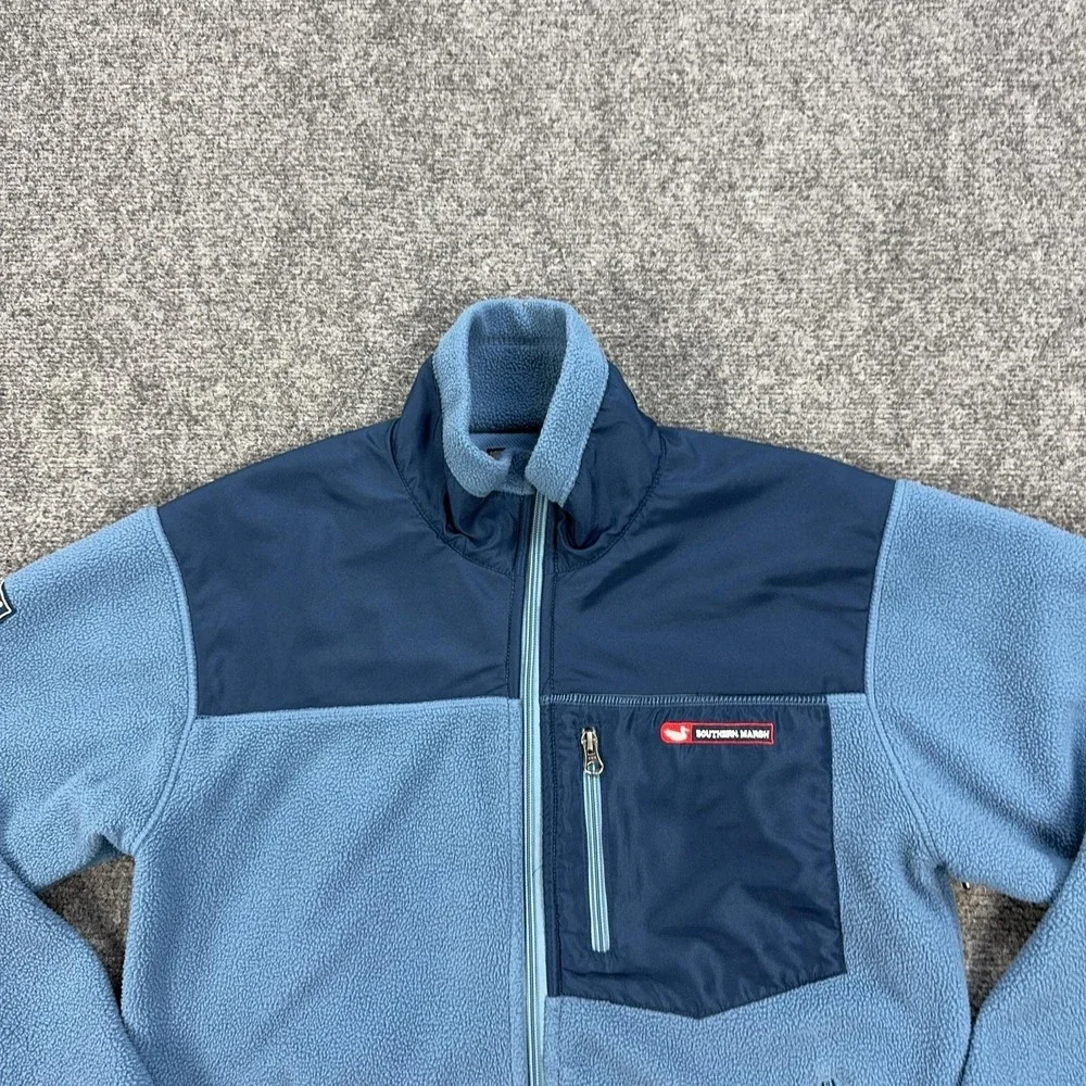 Southern Marsh FieldTec Jacket Mens XS Blue Fleece Full Zip Chest Pocket